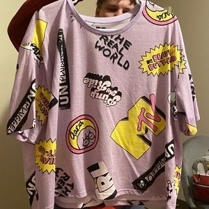 NWOT MTV purple crop top size XL